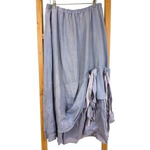 Cynthia Ashby Purple Stretch Waist Layered Ruffled Maxi Skirt Size M L ONE SIZE